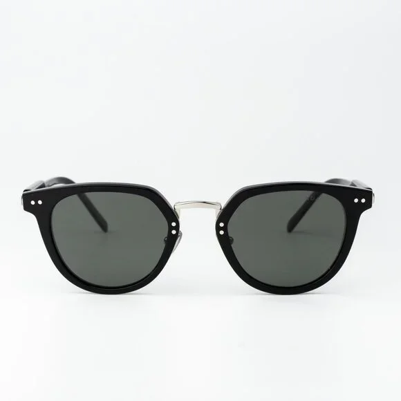 Prada Women Sunglasses Black Green Polarized Oval PR17YS 1AB03R BRAND NEW